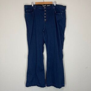 Torrid Bombshell Flare Jeans Women's 28T Tall Blue Premium Stretch Button Fly